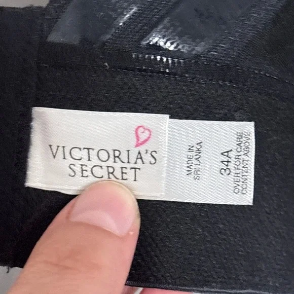 Vintage‎ y2k Victorias Secret Bustier 34A Black Lace Corset Top Sheer Lace Sexy